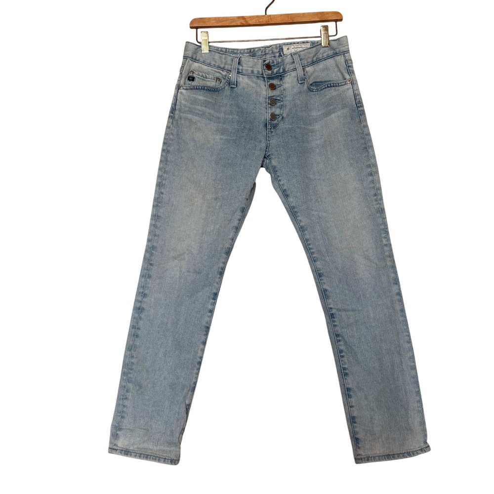 AG Adriano Goldschmied Anthropologie Nolan Ankle Button Up Jeans‎ Light Wash 27R